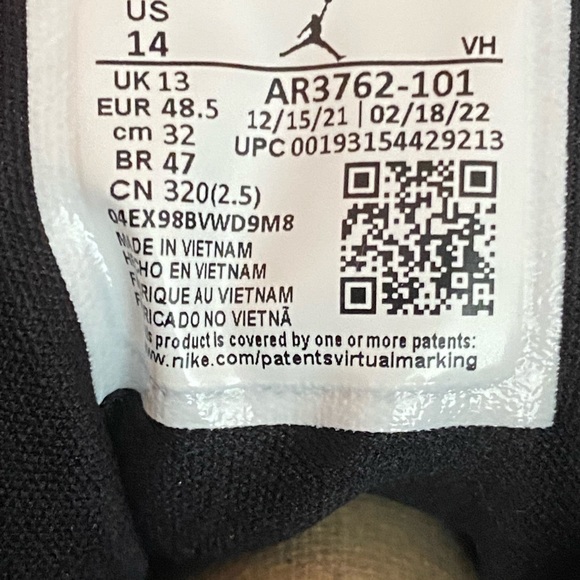 Nike Air Jordan Access White Black Sneakers AR3762-101 Shoes Size 14 NEW NO BOX - Picture 9 of 10